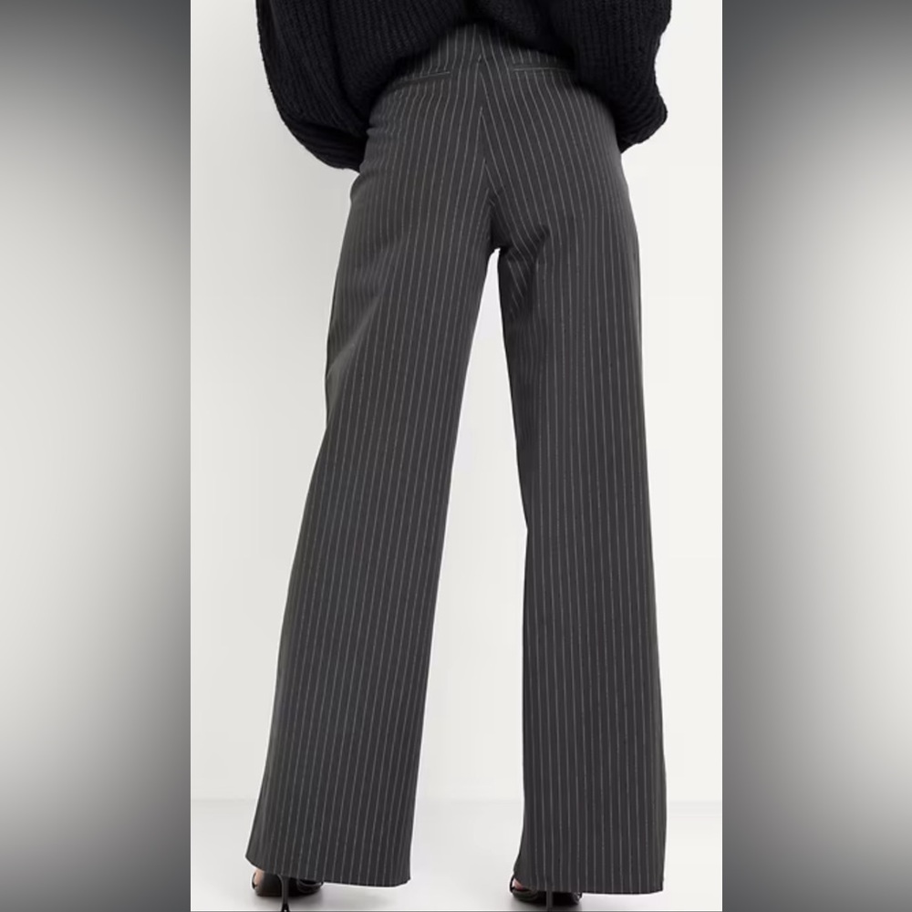 Old Navy Charcoal Pinstripe Wide-Leg Pants